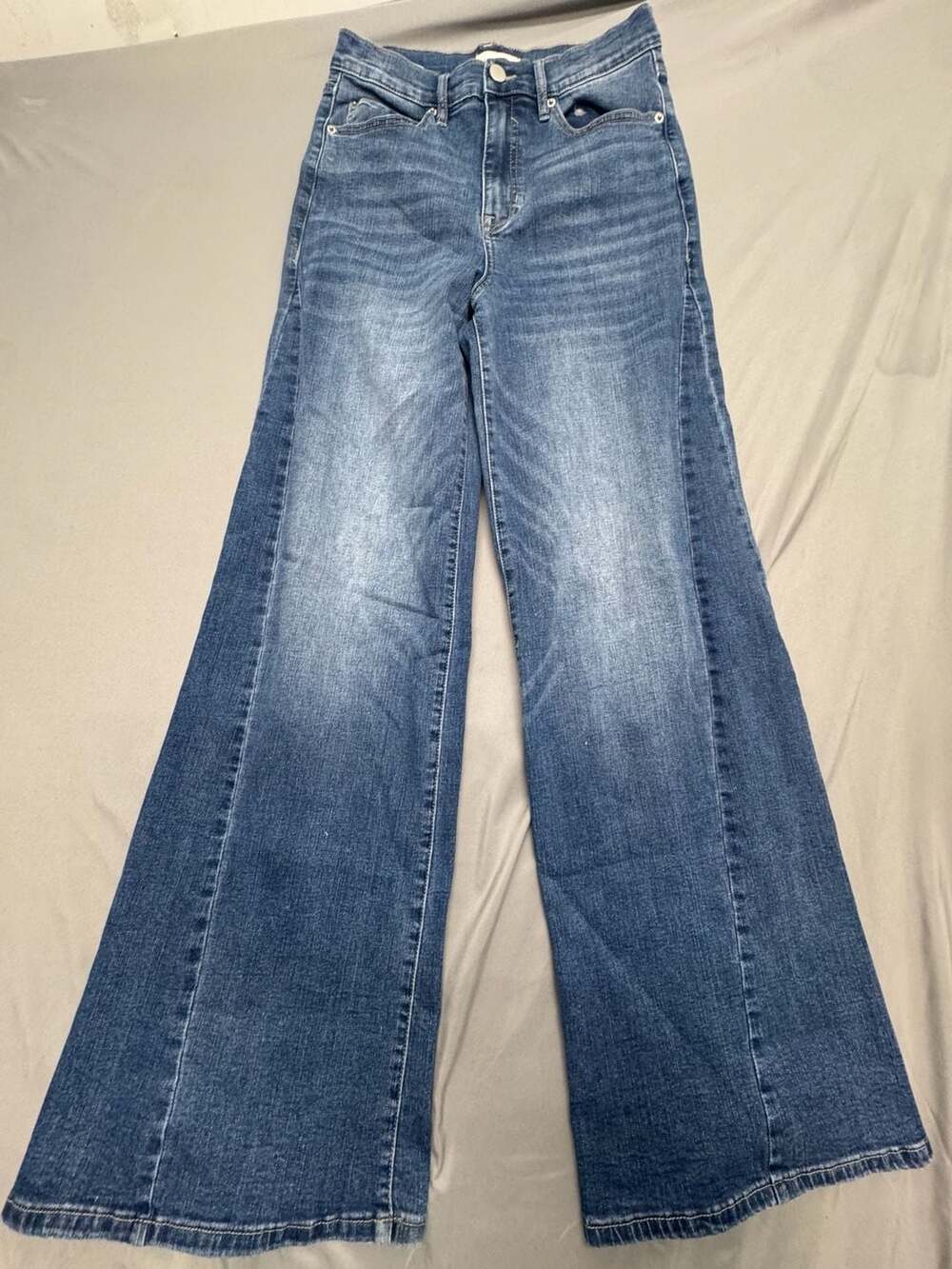 Nicole Miller Berlin High Rise Wide Leg Jeans Size 27 Blue Denim